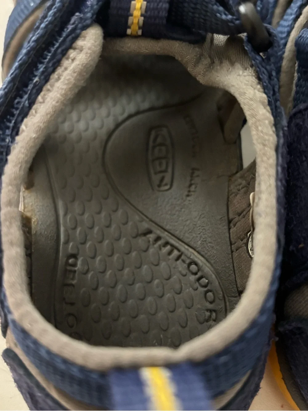 KEEN Kids Newport H2 Navy Blue Yellow Waterproof Sport Sandals Size 13